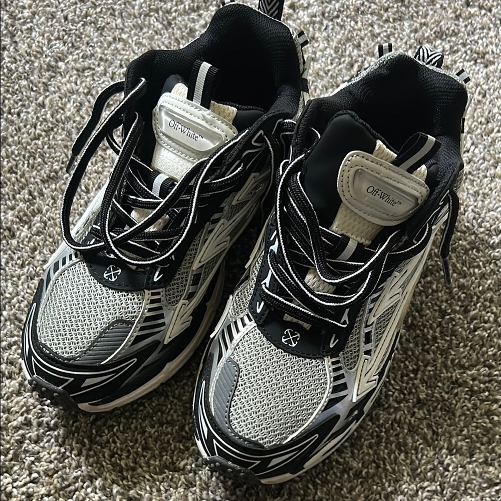 Off-White Black and White Athletic Shoes with Chunky Design
